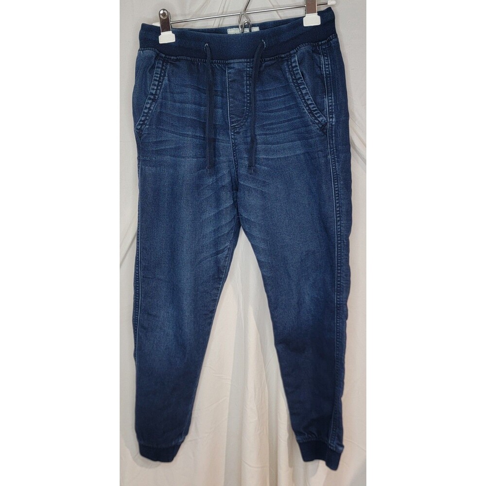 Abercrombie & Fitch Denim Joggers Womens XS Blue Drawstring Waist Stretch Jeans